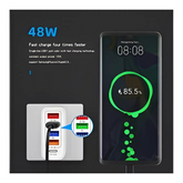 48W Quick Charging Adapter - Worldwide Travel Power Adapter (White), Multiple USB Ports, Universal Compatibility